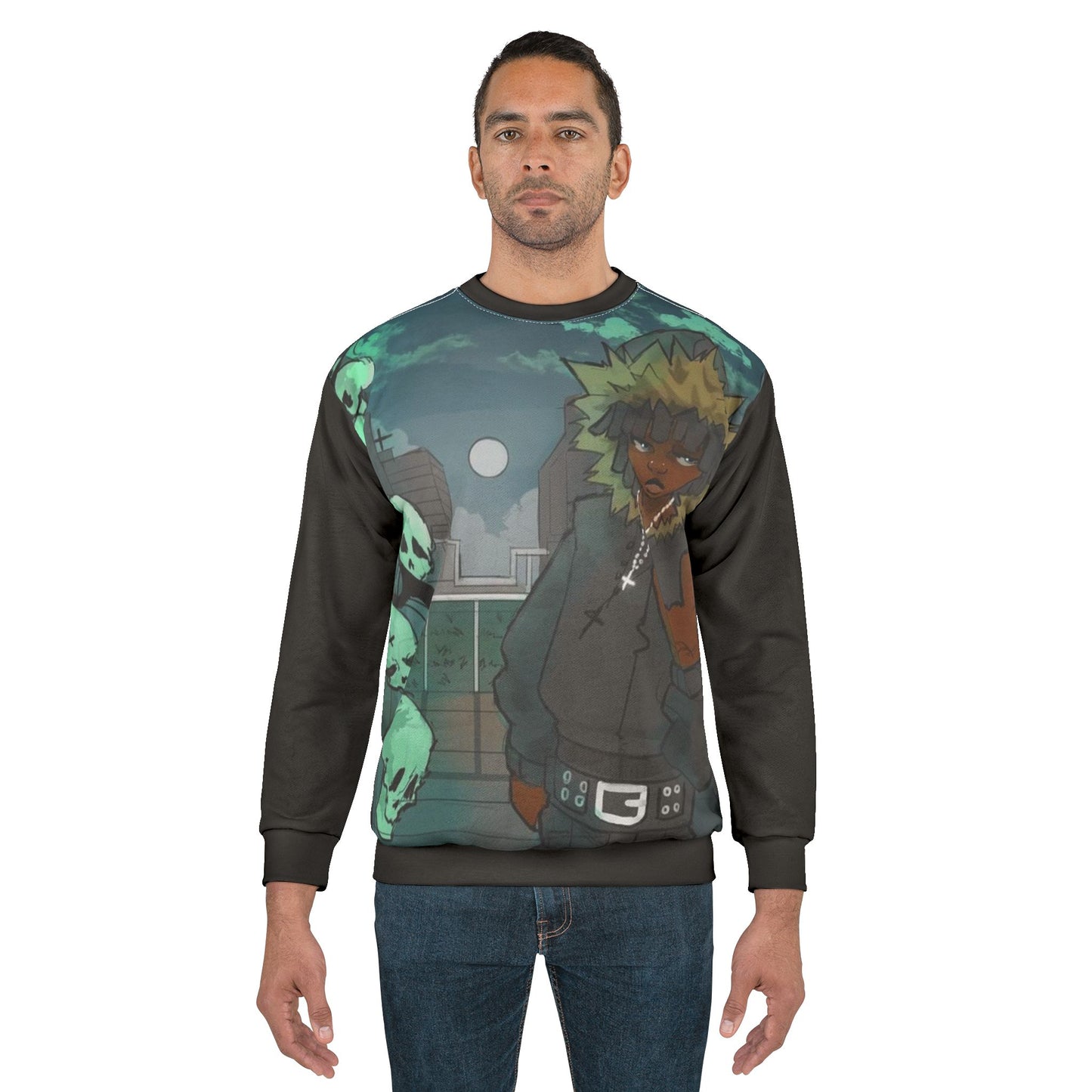Urban Vibe Unisex Sweatshirt with Edgy Skull Design