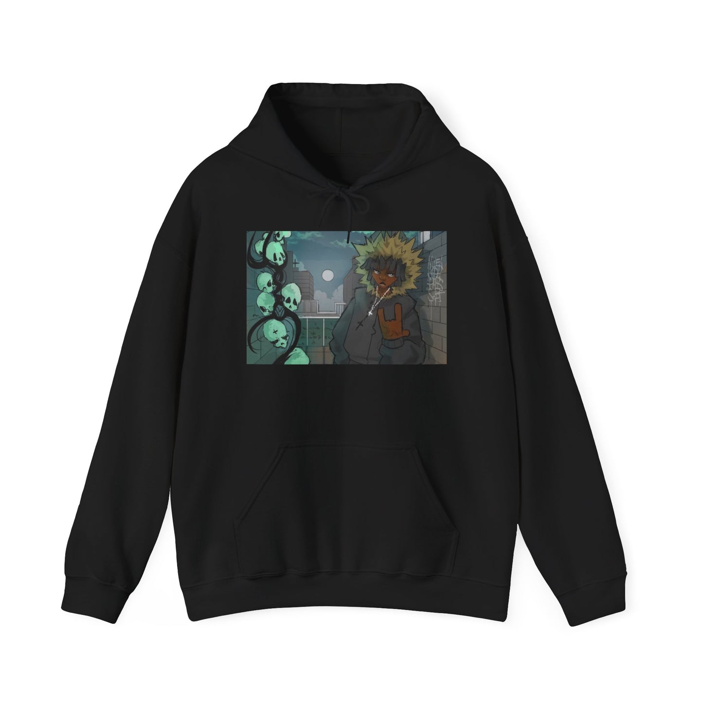 Skulls Graphic Hoodie for Anime Fans - Unisex Heavy Blend™ Sweatshirt